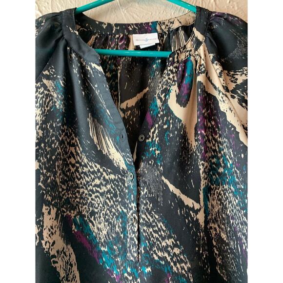Jaclyn Smith Women's Blouse Top Tunic Black Sheer Boho‎ Peasant Popover Small - Picture 3 of 4